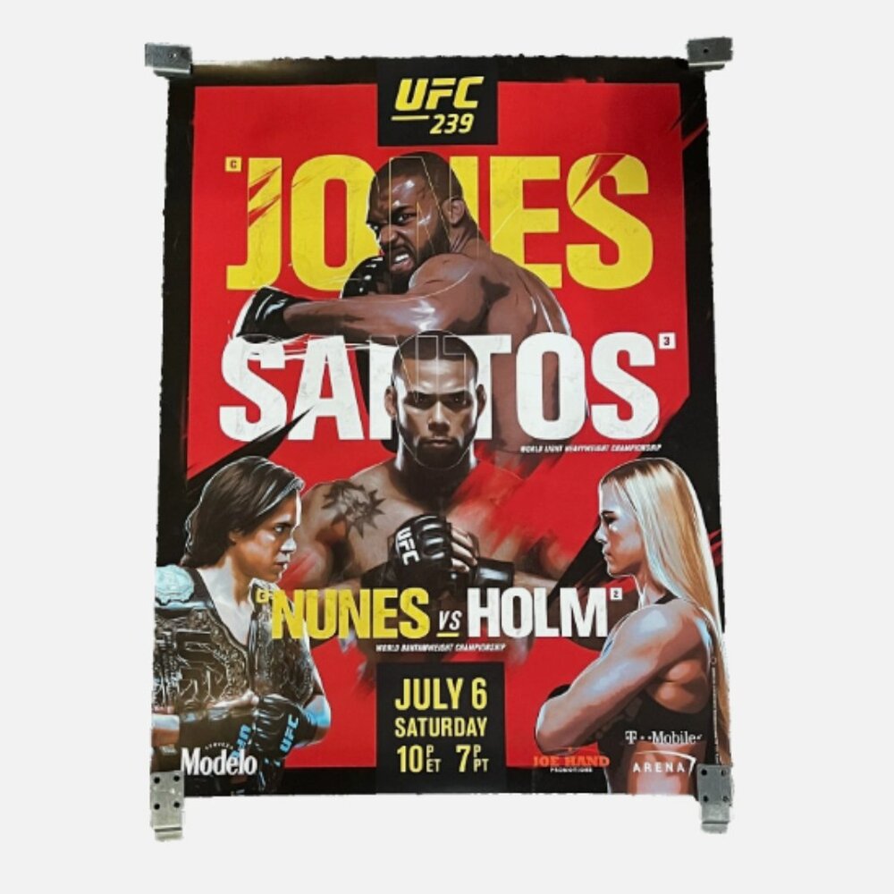 UFC 239 Zuffa 2019 Poster Jones vs Santos Nunes vs Holm 18" x 24" Promo MMA BJJ
